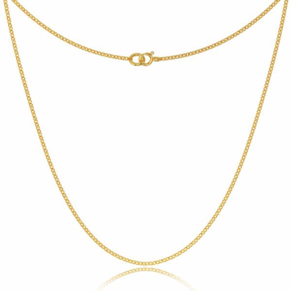 A yellow gold chain with a clasp.