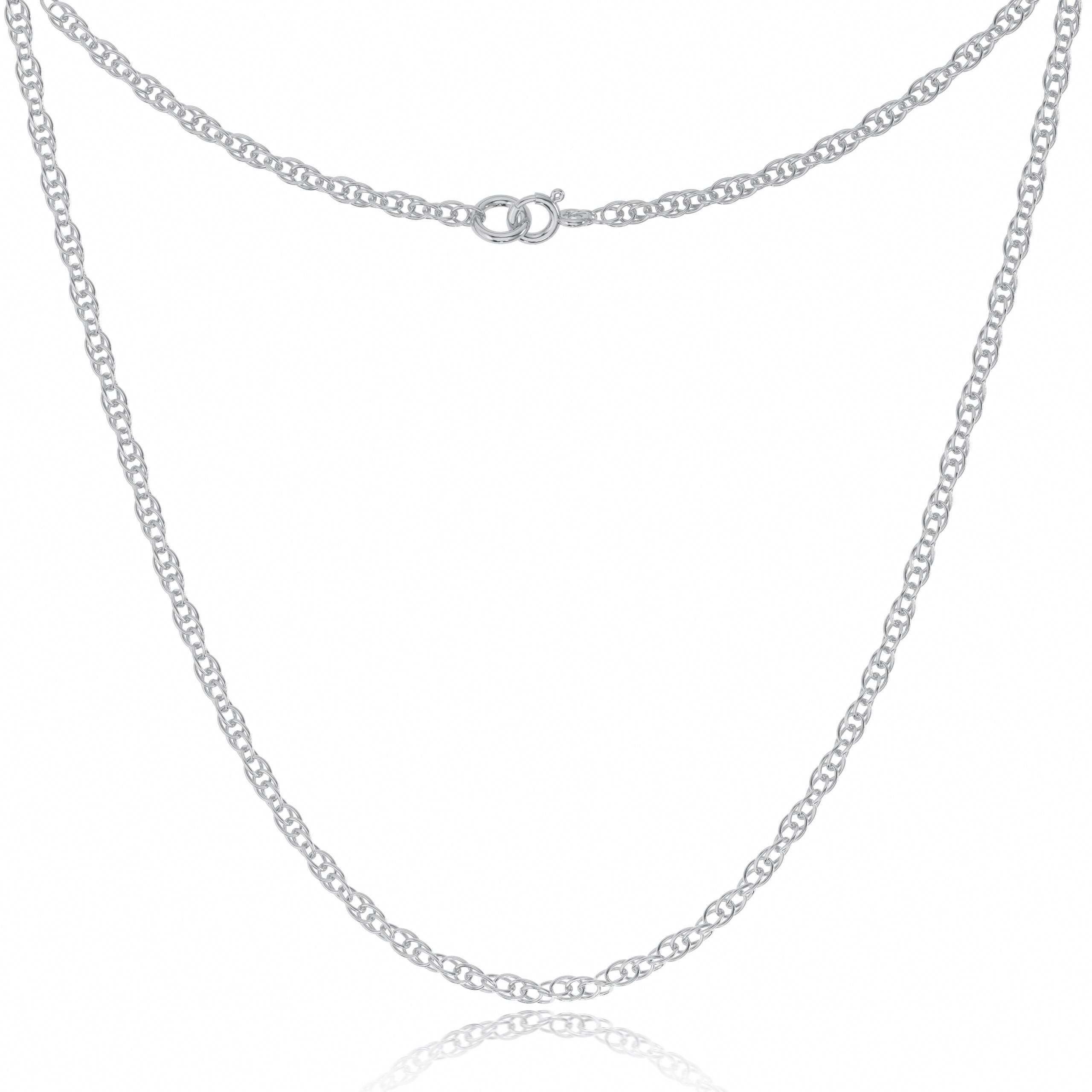 A sterling silver chain with a clasp.
